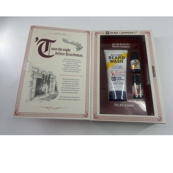 Duke of Cannon The Miracle at 34 Beard Street Gift Men Beard Wash Oil Citrus New - Picture 1 of 8